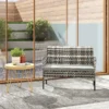 2 zits Rattan Tuinbank PE Rattan Outdoor Terrasbank Met Kussens, Anti slip Matten, Stalen Frame, Lichtgrijs