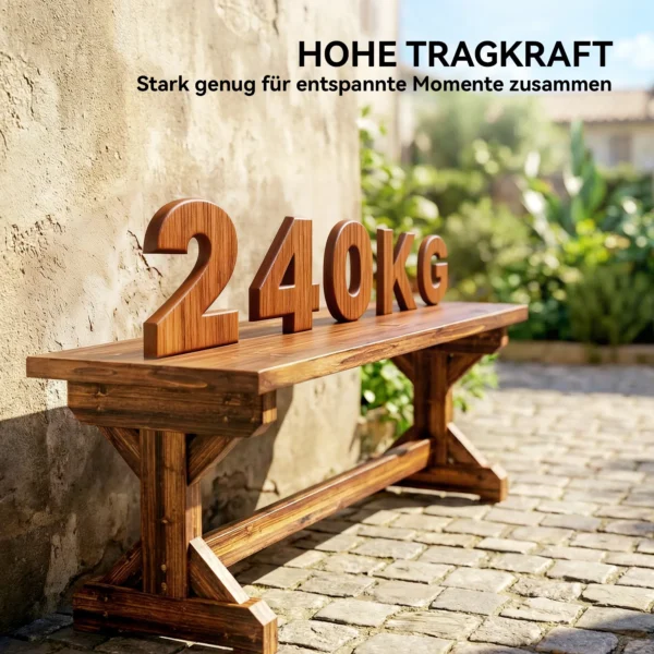 2 zits Weerbestendige Tuinbank Houten Zitbank Parkbank Met X basis 240kg Draagvermogen 114 X 40 X 46 Cm Verkoold