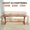 2 zits Weerbestendige Tuinbank Houten Zitbank Parkbank Met X basis 240kg Draagvermogen 114 X 40 X 46 Cm Verkoold