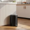 20 Liter Keukenafvalbak, Vingerafdrukbestendige Metalen Vuilnisbak Met Soft Close Deksel, Voetpedaal En Uitneembare Bak, Zwart