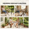 3 delig Tuin Bistro Set Ronde Bistrotisch Met 2 Stoelen Parasol Gat, Antiek Van Aluminiumgietwerk