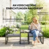 3 delige Balkonmeubelset 2 Stoelen Met Tafel Afneembare Zit & Rugkussens Ademende Hoes Grijs