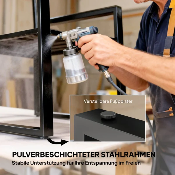 3 delige Balkonmeubelset 2 Stoelen Met Tafel Afneembare Zit & Rugkussens Ademende Hoes Grijs