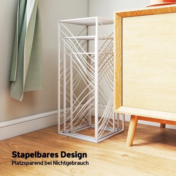 3 delige Plantenstandaard Set, 50/60/70 Cm Hoge Bloemenstandaard, Stapelbaar Plantenrek Van Metaal Wit