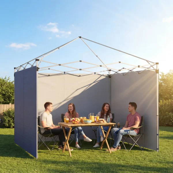 3 delige Set Zijpanelen Met Rits Voor 3 X 3 M Paviljoen, Donkerblauw