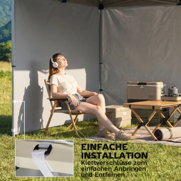 3 delige Set Zijpanelen Met Rits Voor 3 X 3 M Paviljoen, Donkerblauw