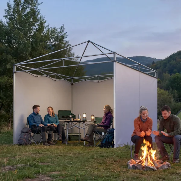 3 delige Set Zijpanelen Met Rits Voor 3 X 3 M Paviljoen, Donkerblauw