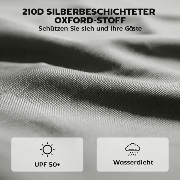 3 delige Set Zijpanelen Met Rits Voor 3 X 3 M Paviljoen, Lichtgrijs