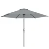 3 M Parasol Met Beschermhoes, Outdoor Markt Parasol Met Kantelfunctie En Kruk, Windopening, Grijs