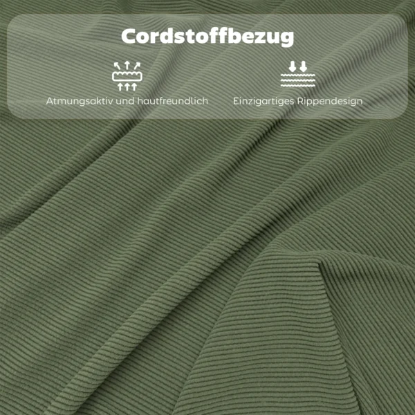 4 delige Set Gevoerde Klapstoelen, Opvouwbare Stoelen Met Koordbekleding, Rugleuning, Metalen Frame, Groen