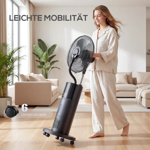 4 in 1 Staande Ventilator Met Waternevel Luchtreiniger Muggenbescherming 9 uurs Timer 3 Modi Afstandsbediening Zwart