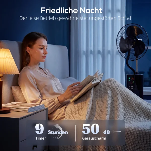 4 in 1 Staande Ventilator Met Waternevel Luchtreiniger Muggenbescherming 9 uurs Timer 3 Modi Afstandsbediening Zwart