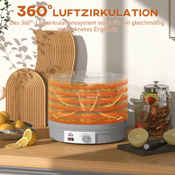 5 laags Droogautomaat, 245W Droogoven Met Instelbare Temperatuurregeling, Grijs