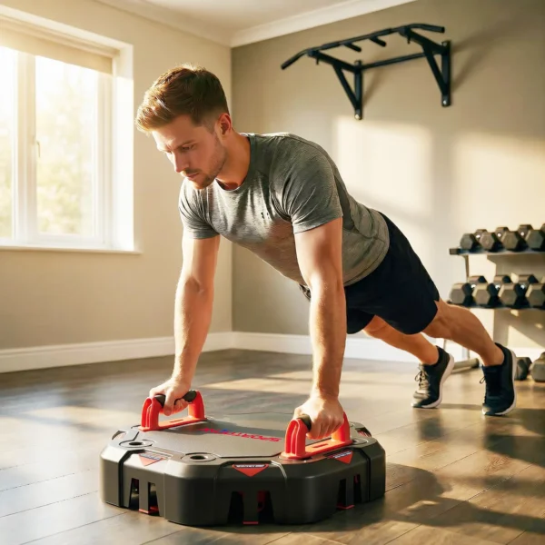 7 in 1 Verstelbaar Push Up Board Met Weerstandsbanden, Rollen, Deuranker, Opvouwbaar