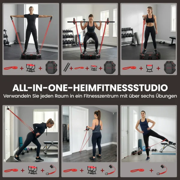 7 in 1 Verstelbaar Push Up Board Met Weerstandsbanden, Rollen, Deuranker, Opvouwbaar