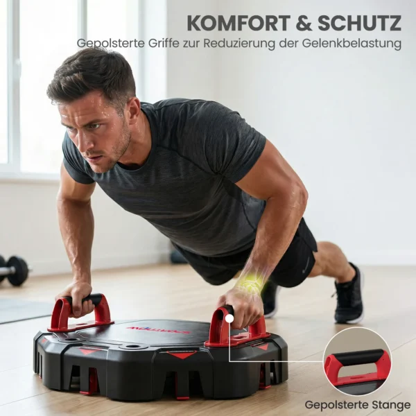 7 in 1 Verstelbaar Push Up Board Met Weerstandsbanden, Rollen, Deuranker, Opvouwbaar