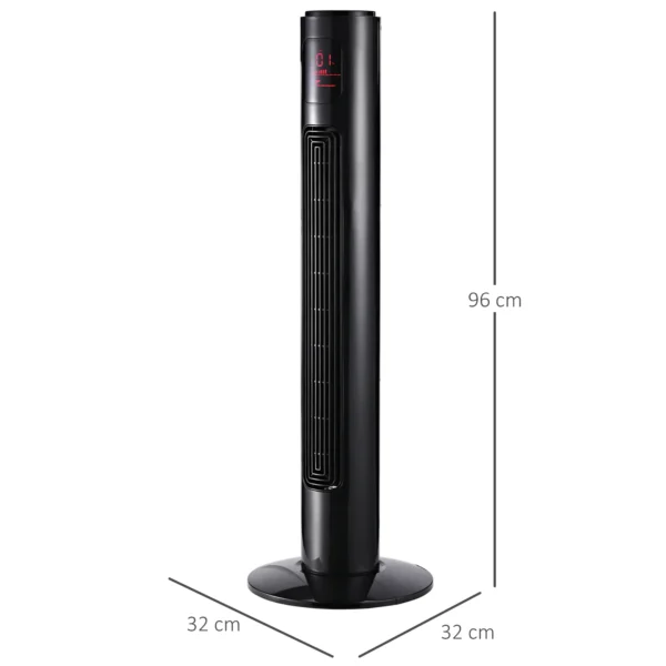 70° Oscillerende Torenventilator Met Afstandsbediening 3 Modi 3 Snelheden Timer 32 X 32 X 96 Cm Zwart