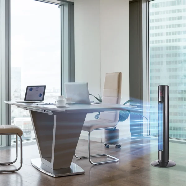 70° Oscillerende Torenventilator Met Afstandsbediening 3 Modi 3 Snelheden Timer 32 X 32 X 96 Cm Zwart