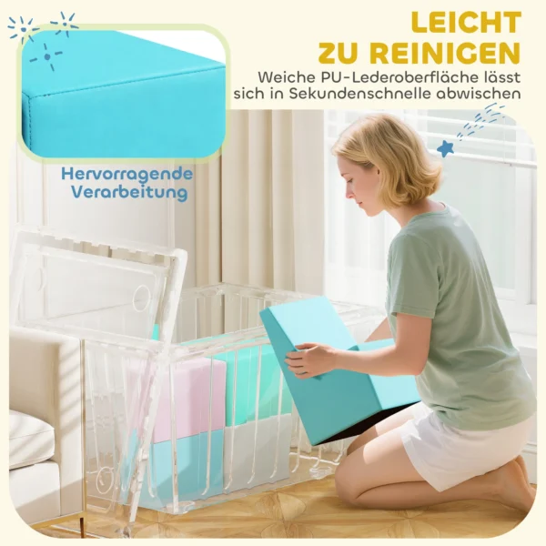 8 TLG. Schuim Bouwstenen Kinderen Zachte Bouwstenen Met Tafel En Stoelontwerp Klimmen Bouwblokken Van PU Meerkleurig