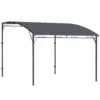 Aanbouwpaviljoen Pergola Met Metalen Frame Dak, Weerbestendig Wandgemonteerd Paviljoen Luifel 2,86 X 3,84 X 2,52 M Grijs