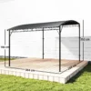 Aanbouwpaviljoen Pergola Met Metalen Frame Dak, Weerbestendig Wandgemonteerd Paviljoen Luifel 2,86 X 3,84 X 2,52 M Grijs