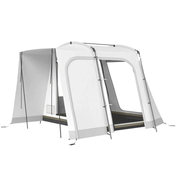 Achtertent Voor 2 4 Personen, 320 X 280 X 205 Cm 2 In 1 Auto tent Waterdicht Tunnel Tent Met 4 Deuren Ramen Grondzeil