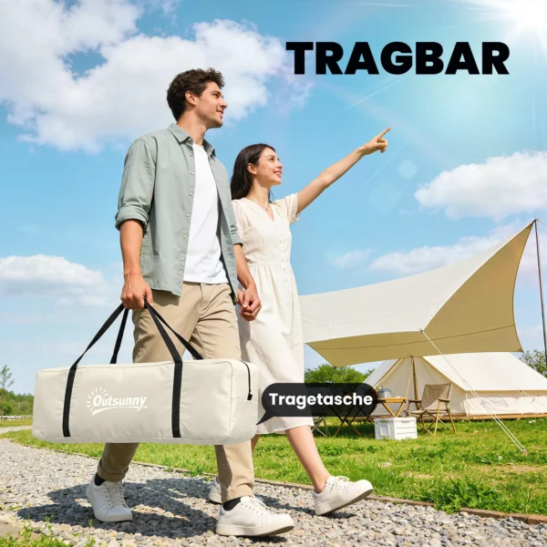 Achtertent Voor 2 4 Personen, 320 X 280 X 205 Cm 2 In 1 Auto tent Waterdicht Tunnel Tent Met 4 Deuren Ramen Grondzeil