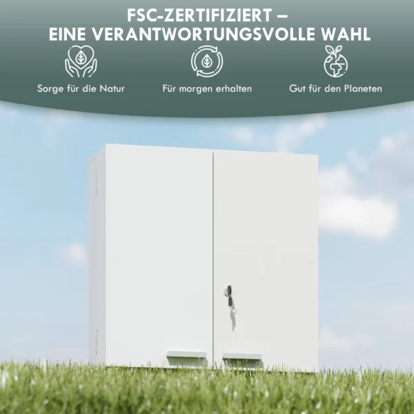 Afsluitbare Medicijnkast 2 deurs Hangende Medicijnkast Met 11 Vakken 2 Sleutels, 53 X 20 X 53 Cm, Wit