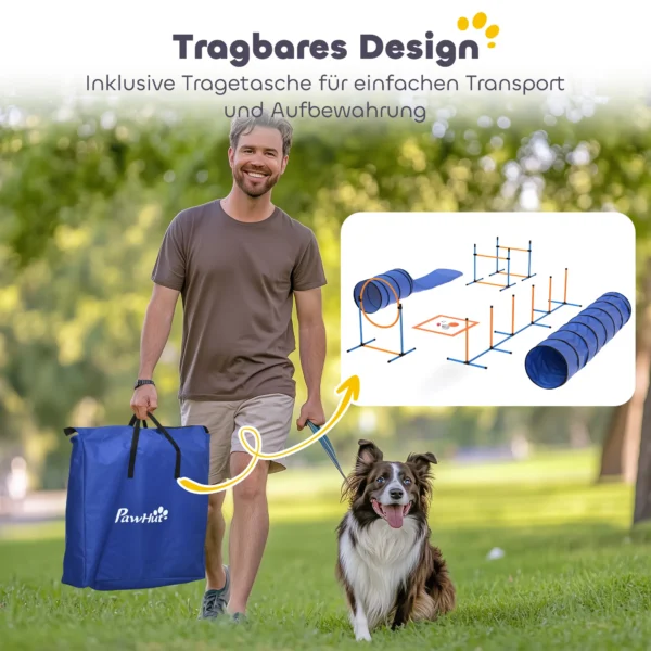 Agility Set Honden 11 delig Agility Uitrusting Voor Honden Met 2 Tunnel Hoogteverstelbare Springring & Hindernissen Slalomstang