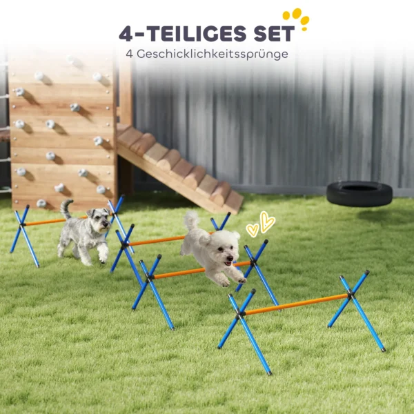 Agility Set Honden, 4 delige Agility Uitrusting Met Hindernissen, Draagtas Hoogteverstelbaar Trainingsset Voor Kleine Honden
