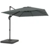 Alu Ampelscherm Ø244cm Parasol Met Kruk Stand Waterafstotend 360° Draaibaar Donkergrijs