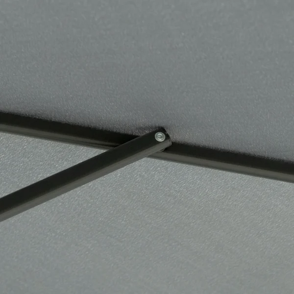 Ampelscherm Ø293cm Parasol Met Zijhendel Kruisbasis, Windscherm Waterafstotend Donkergrijs