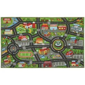 Baby Kruipmat, Speelmat 160x100x0,5cm, Kruipdeken Met Antislip Onderkant Stadsmotief Voor Kinderkamer