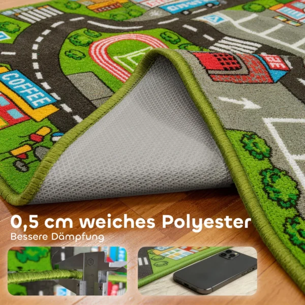 Baby Kruipmat, Speelmat 160x100x0,5cm, Kruipdeken Met Antislip Onderkant Stadsmotief Voor Kinderkamer