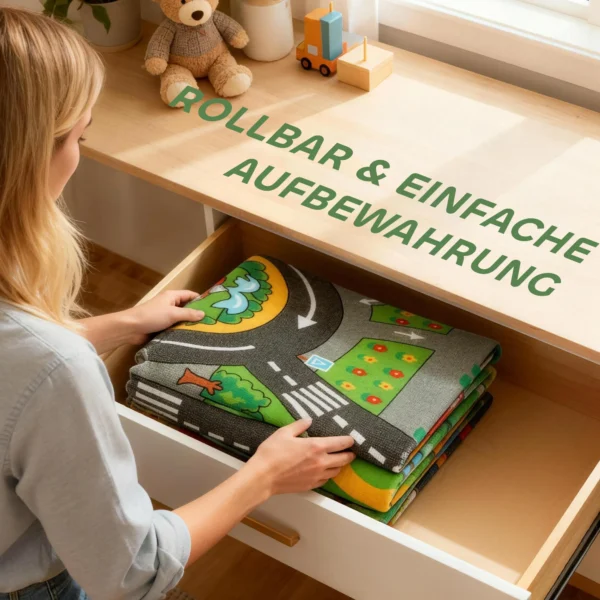 Baby Kruipmat, Speelmat 160x100x0,5cm, Kruipdeken Met Antislip Onderkant Stadsmotief Voor Kinderkamer