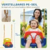 Baby Schommel 3 In 1 Verstelbaar Kinder Schommel Met Rugleuning, Veiligheidsgordel, Voor Kinderen Van 9 36 Maanden, Donkerblauw