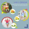 Babyschommel 3 In 1 Verstelbaar Kinderschommel Met Rugleuning, Veiligheidsgordel, Voor Kinderen Van 9 36 Maanden, Groen