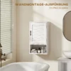 Badkamerkast Hangkast Wandkast Badkast Met 1 Deur, Verstelbare Planken 40 X 20 X 60 Cm Wit