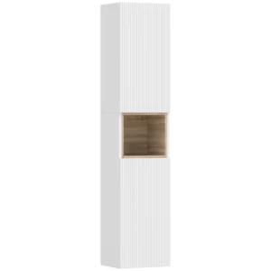 Badkamerkast, Vrijstaand Met 2 Deuren En Open Rek, Wit