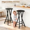 Barkrukken Set Van 2, Inklapbare Barstoel Met Stalen Frame, Keukenstoelen Met Dubbele Voetsteun 34 X 30 X 70 Cm Zwart