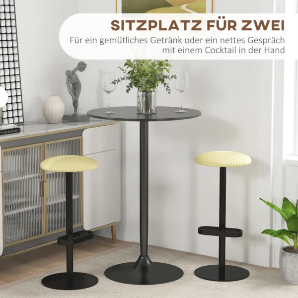 Bartafel Sta tafel, Tafel Voor 2 Personen, 70 X 70 X 102 Cm, Zwart