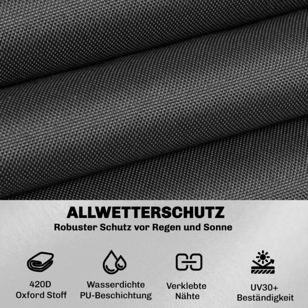 Beschermhoes Voor Tuinmeubelen Winterbestendig Waterdicht Dekking Anti UV Afdekzeil 420D Oxford Stof 125x125x74cm Zwart