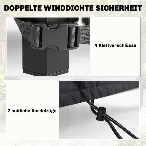Beschermhoes Voor Tuinmeubelen Winterbestendig Waterdicht Dekking Anti UV Afdekzeil 420D Oxford Stof 125x125x74cm Zwart