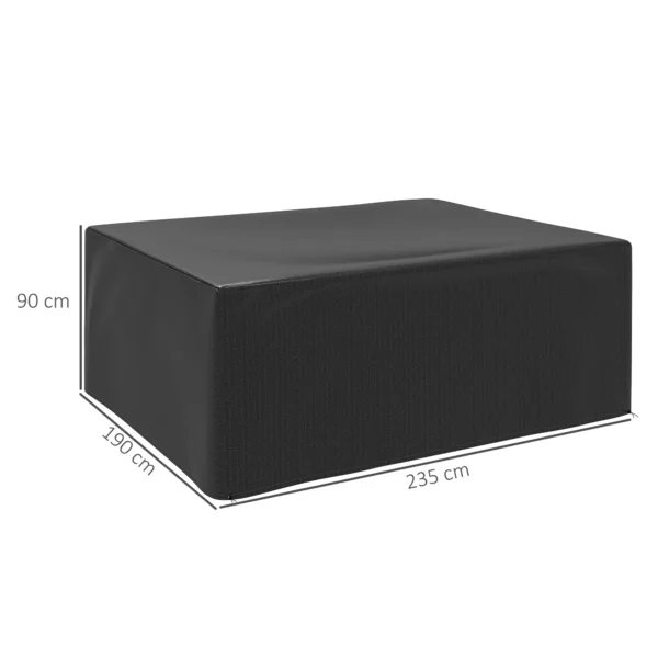 Beschermhoes Voor Tuinmeubelen Winterbestendig Waterdicht Hoes Anti UV Afdekzeil 235 X 190 X 90cm Zwart