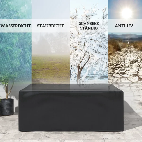 Beschermhoes Voor Tuinmeubelen Winterbestendig Waterdicht Hoes Anti UV Afdekzeil 235 X 190 X 90cm Zwart