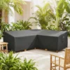 Beschermhoes Voor Tuinmeubelen Winterbestendig Waterdicht V vormig Anti UV Hoes 420D Oxford Stof 216x216x78 Cm Zwart
