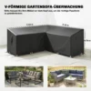 Beschermhoes Voor Tuinmeubelen Winterbestendig Waterdicht V vormig Anti UV Hoes 420D Oxford Stof 216x216x78 Cm Zwart