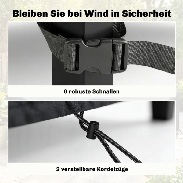 Beschermhoes Voor Tuinmeubelen Winterbestendig Waterdicht V vormig Anti UV Hoes 420D Oxford Stof 216x216x78 Cm Zwart