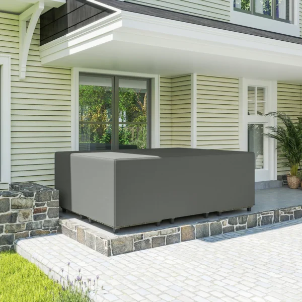 Beschermhoes Voor Tuinmeubelen Winterbestendig Waterdichte Afdekking Afdekzeil Oxford 275 X 205 X 90 Cm Donkergrijs