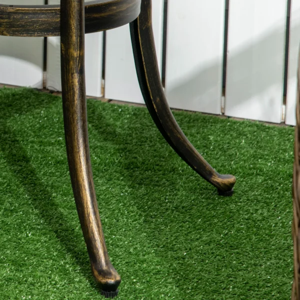 Bijzettafel Tuin Weerbestendige Tuintafel Met Gegoten Aluminium Frame, Rond 60kg Belastbaar Ø60x52,5H Cm